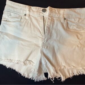 Kut from the Kloth White Frayed Hem Jean Shorts